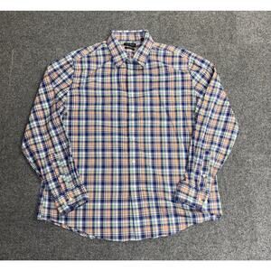 Lauren Ralph Lauren Mens XL 17 1/2 36/37 Plaid Button Down Shirt Stretch Preppy
